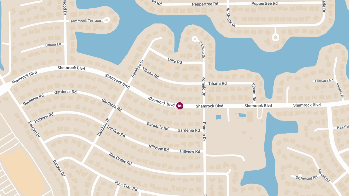 Collision Injuries with Roadblock on Shamrock Blvd