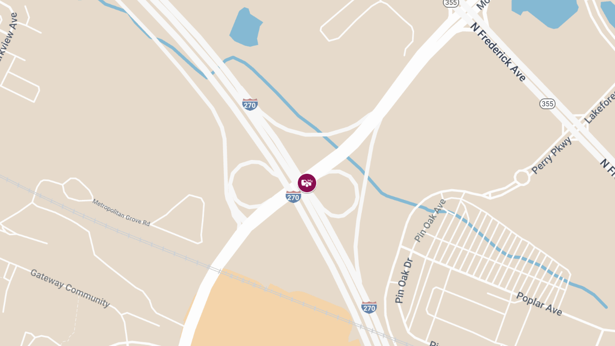 Collision With Entrapment on SB I-279 Near Montgomery Village Ave and I-370