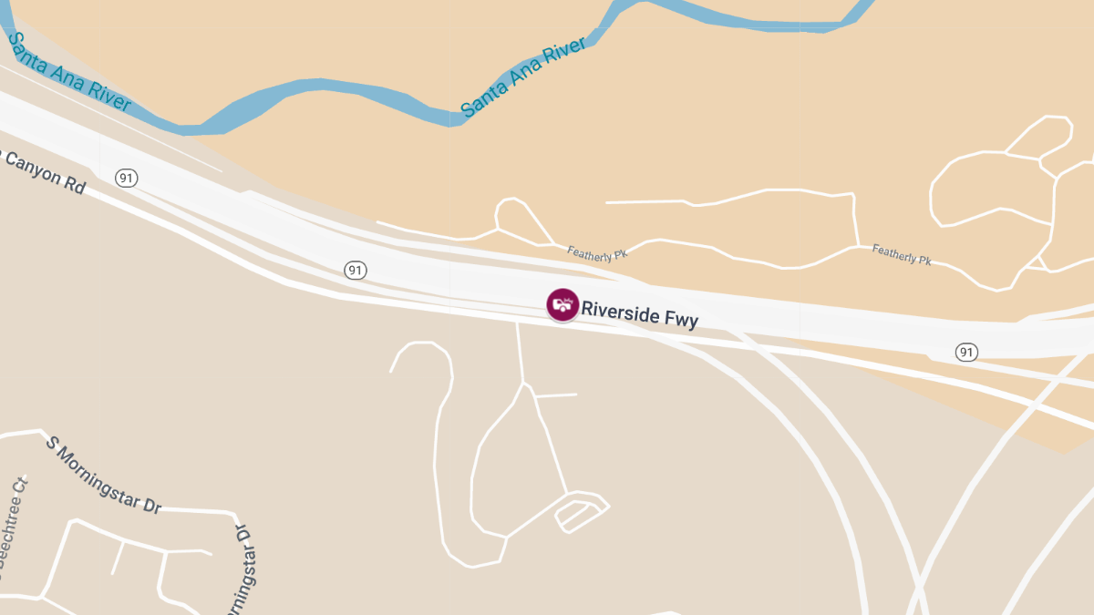 Collision With Injuries on Riverside Fwy