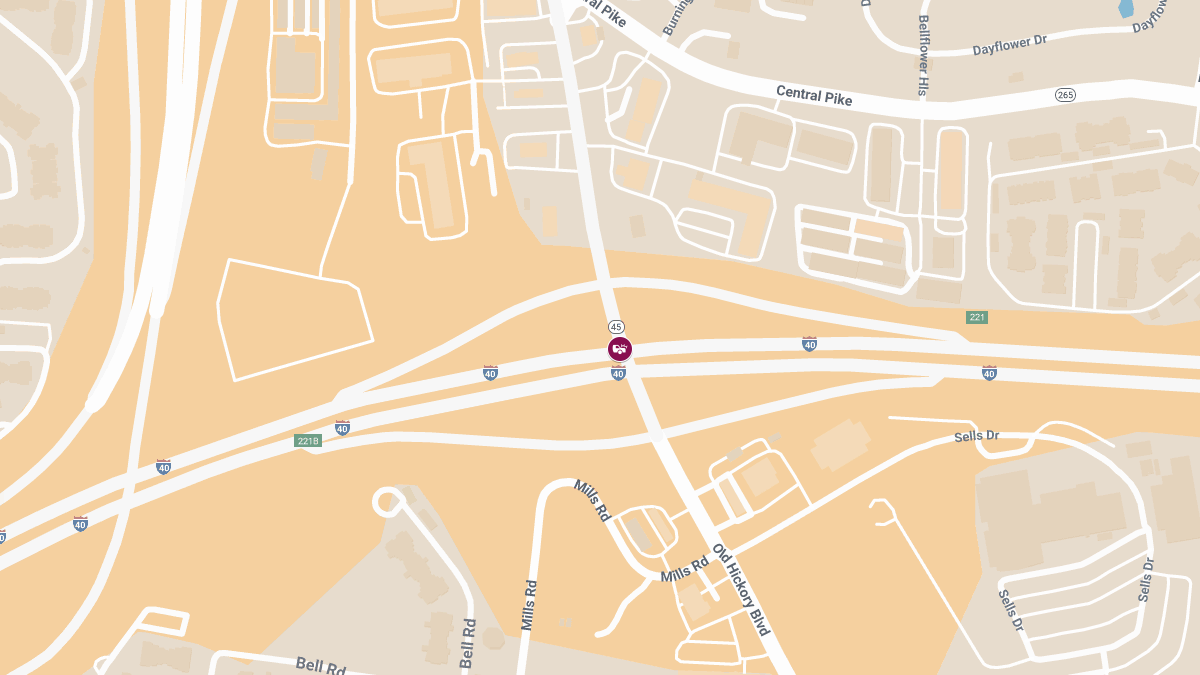 Collision on I-40 West at Old Hickory Blvd Exit Causes Injuries