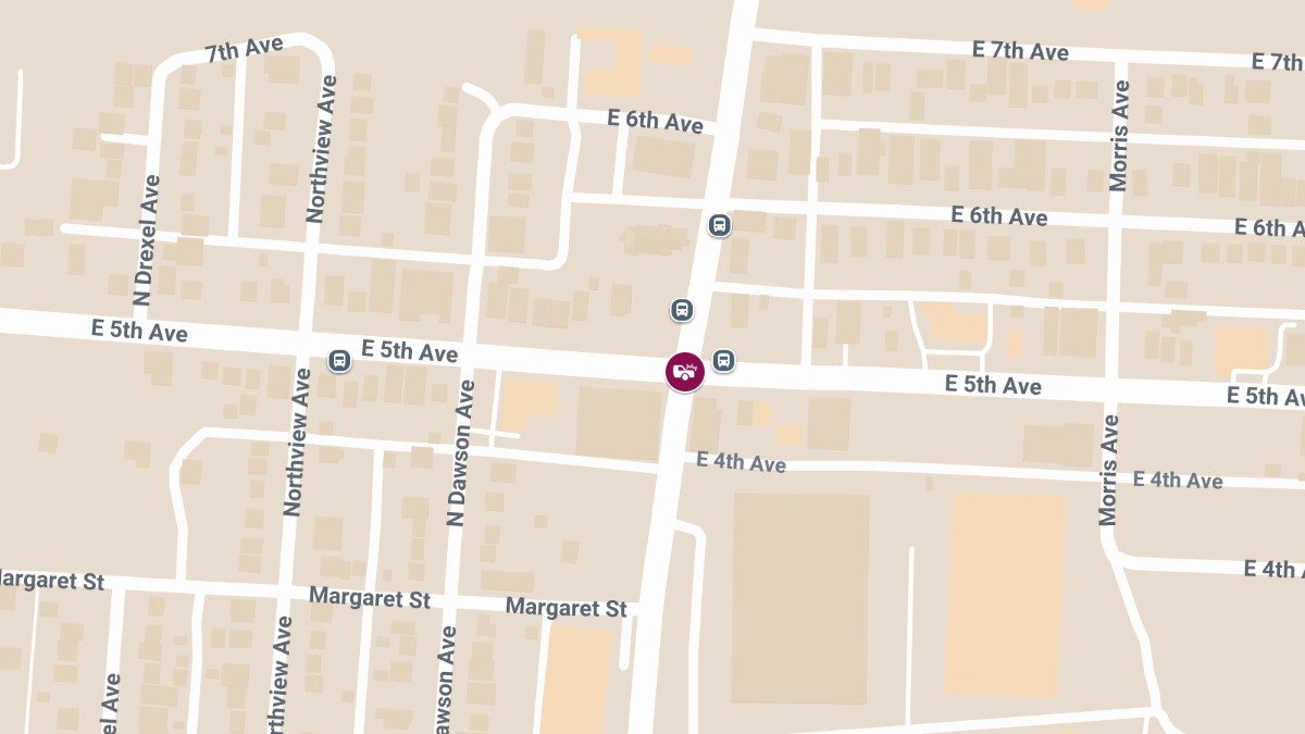Collision with Injuries at E 5th Ave & N Cassady Ave