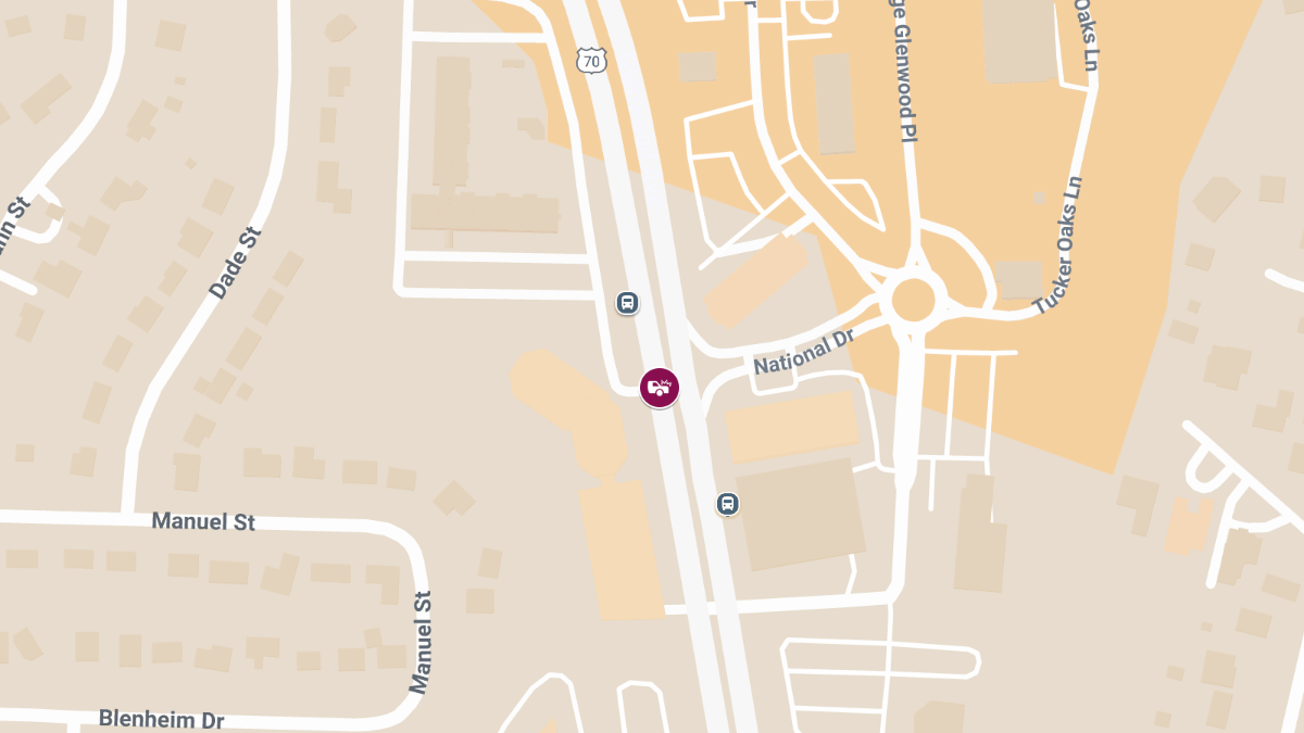 Collision with Injuries at Glenwood Ave & National Dr