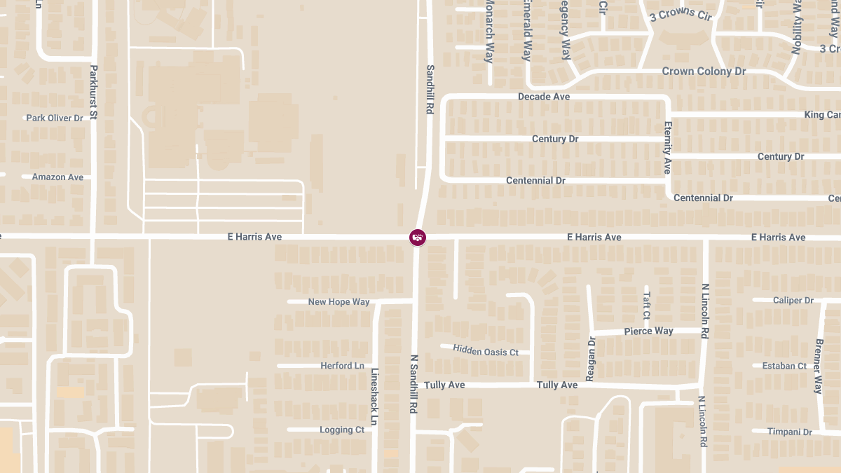 Collision with Injuries at N Sandhill Rd & Harris Ave