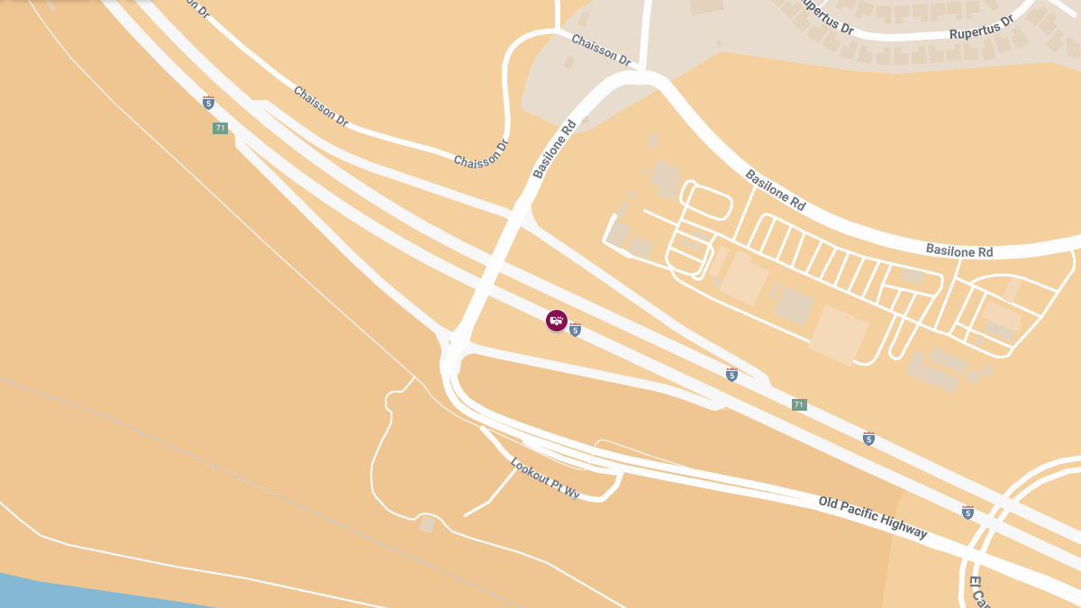 Collision with Injuries on I-5 Near Basilone Rd