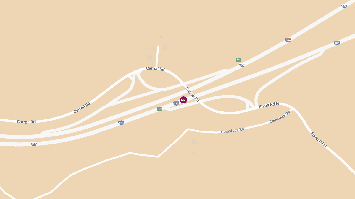 Collision with Injuries on I-580 West Near N Flynn Rd