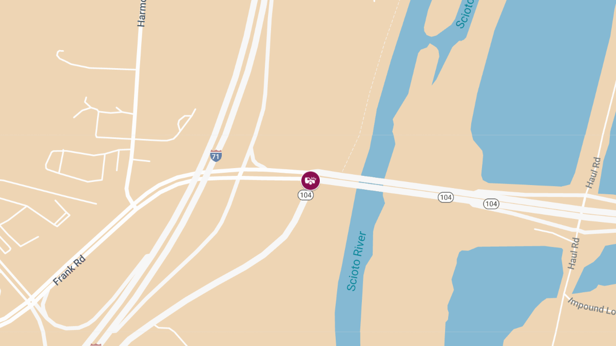 Collision with Injuries on I-71 N Ramp from OH-104 WB