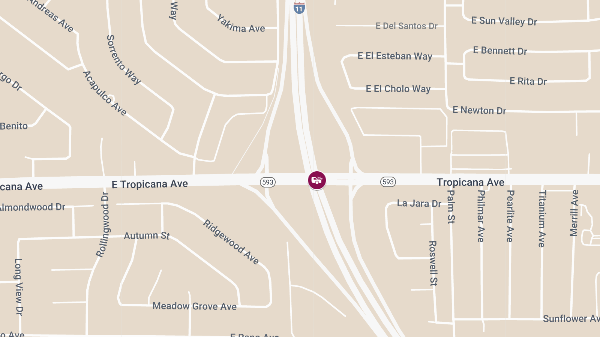Collision with Injuries on IR11 South at Tropicana Ave Off-Ramp