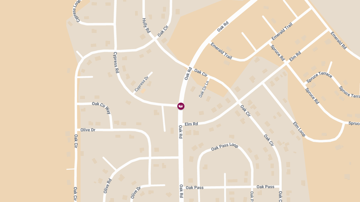 Crash Causes Injury at Oak Rd & Cypress Rd