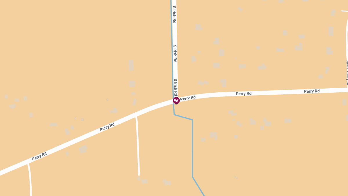 Crash Causes Injury at Perry Rd & S Irish Rd