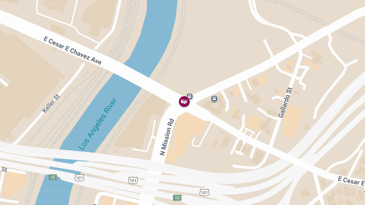 Crash With Injuries at N Mission Rd & E Cesar E Chavez Ave