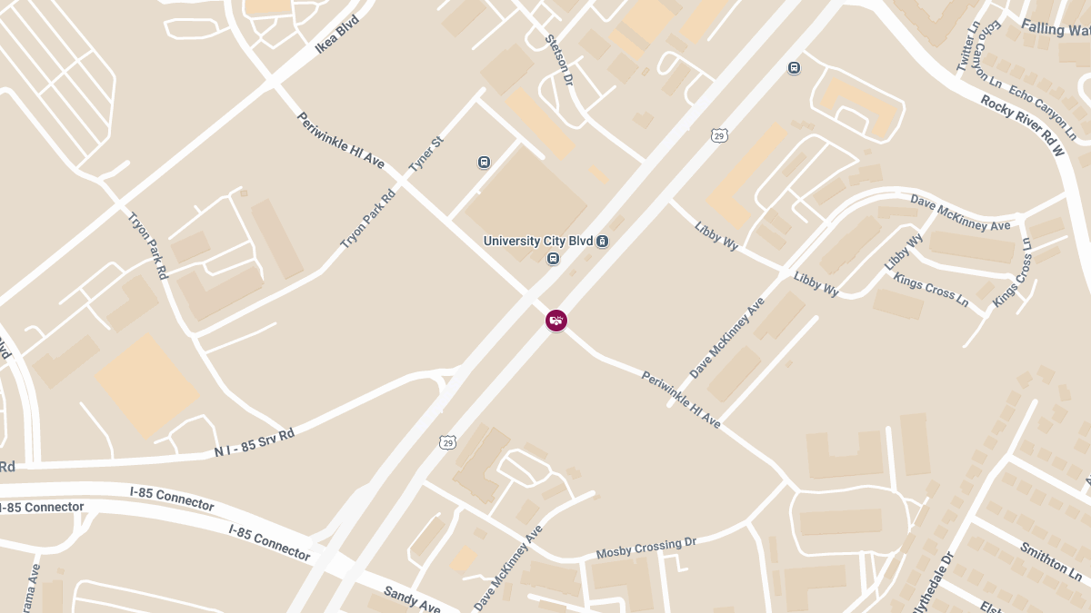 Crash With Injuries at N Tryon St and Periwinkle Hill Ave
