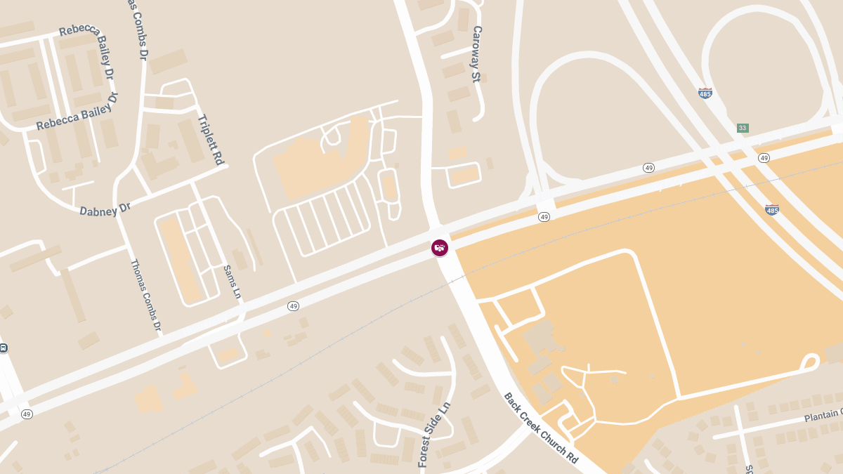 Crash With Injuries at University City Blvd and Back Creek Church Rd