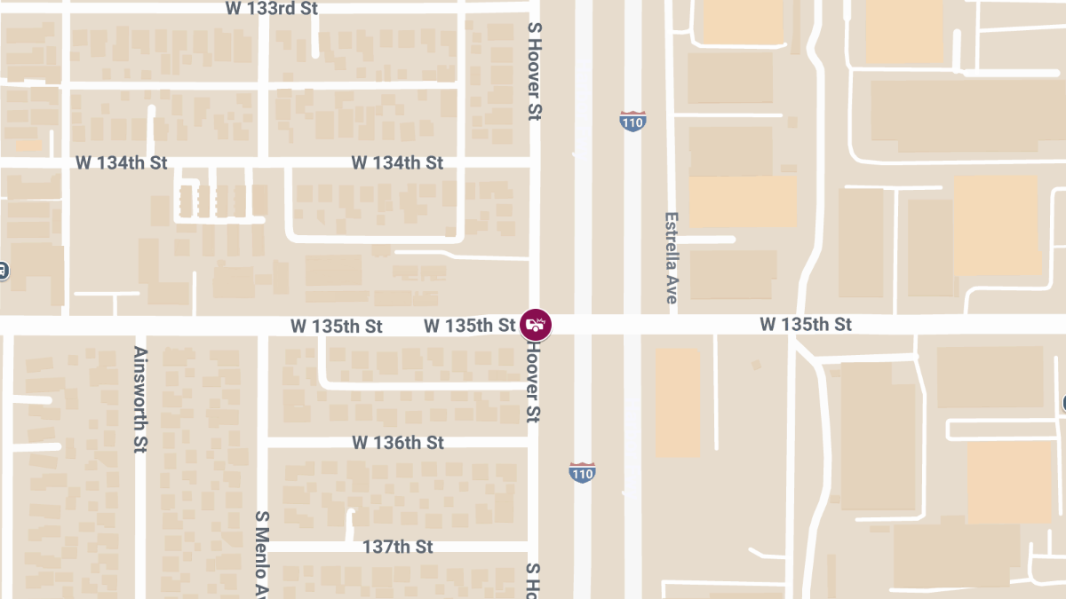 Crash With Injuries at W 135th St & S Hoover St