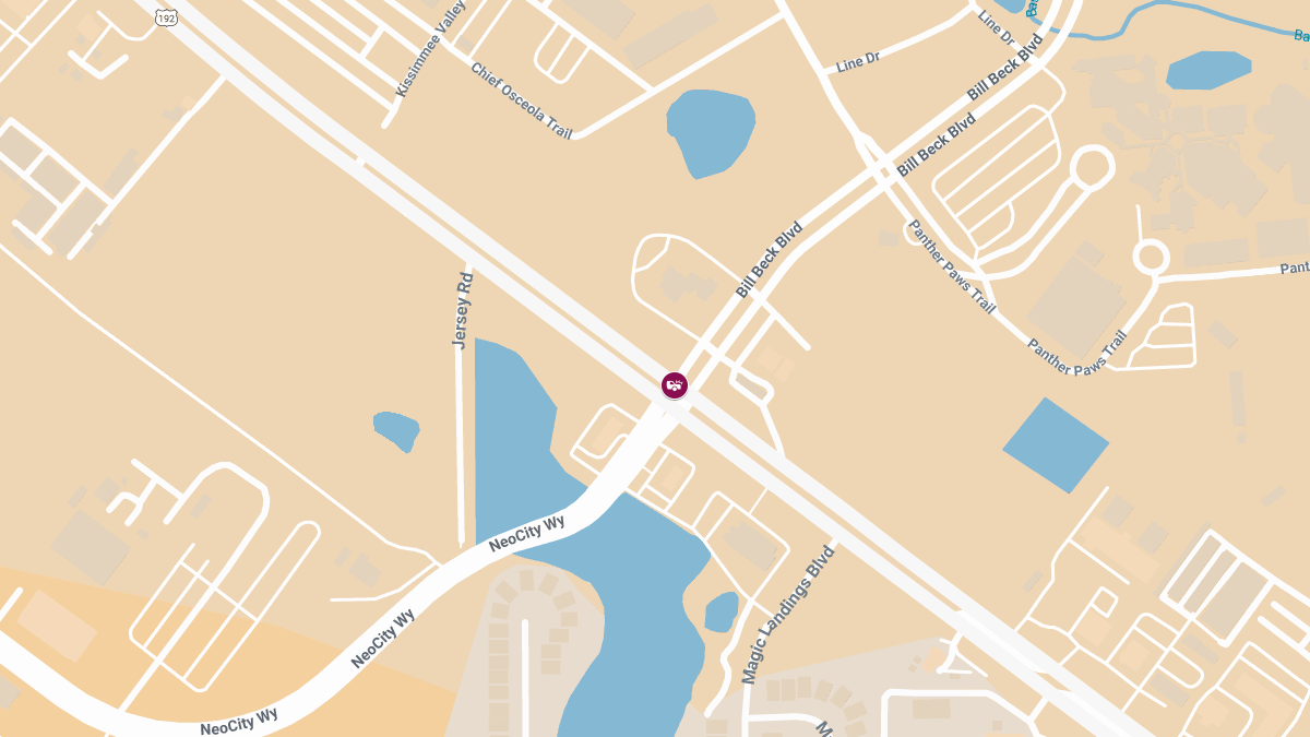 Crash With Injuries on E Irlo Bronson Memorial Hwy at Bill Beck Hwy