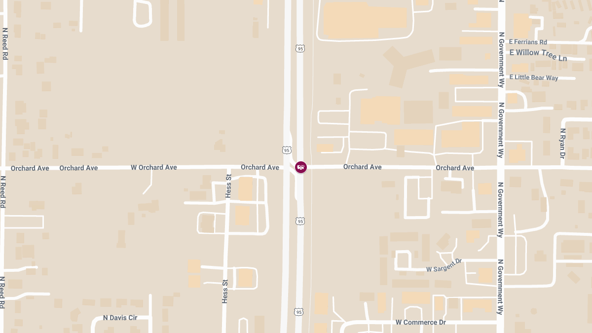 Crash With Injuries on Highway 95 at Orchard