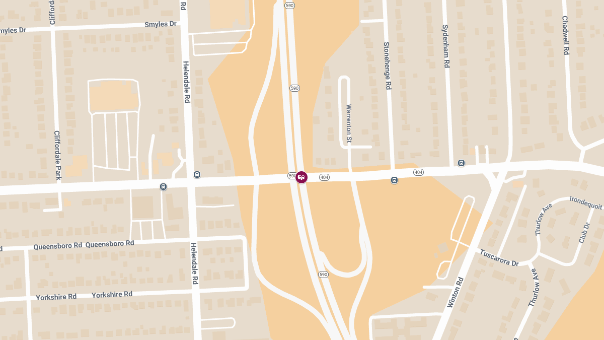 Crash With Injuries on I-590 South at Empire Blvd