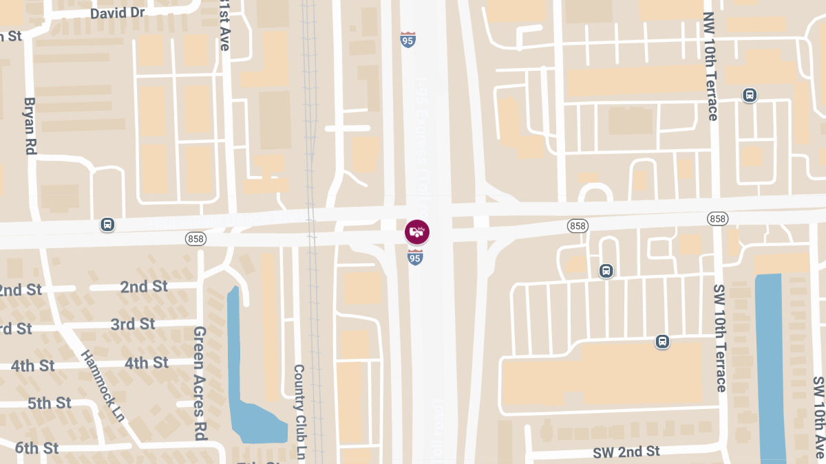 Crash With Injuries on I-95 SB Entrance From Hallandale at MM 18
