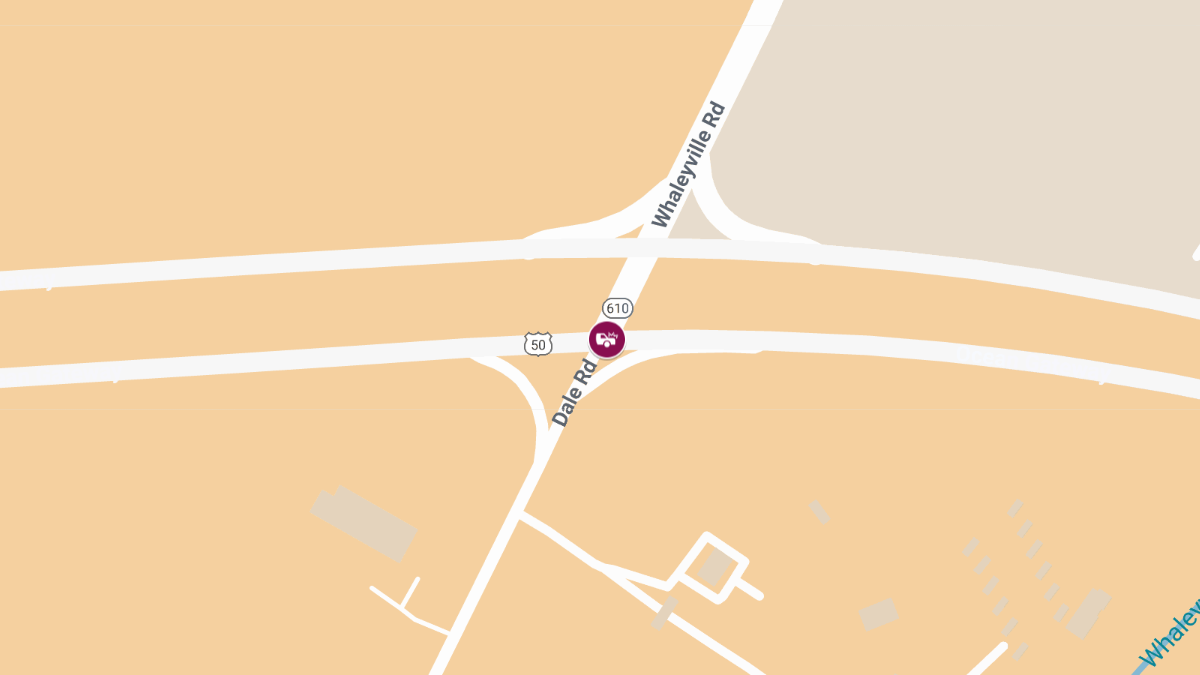 Crash With Injuries on WB Route 50 at Whaleyville Rd