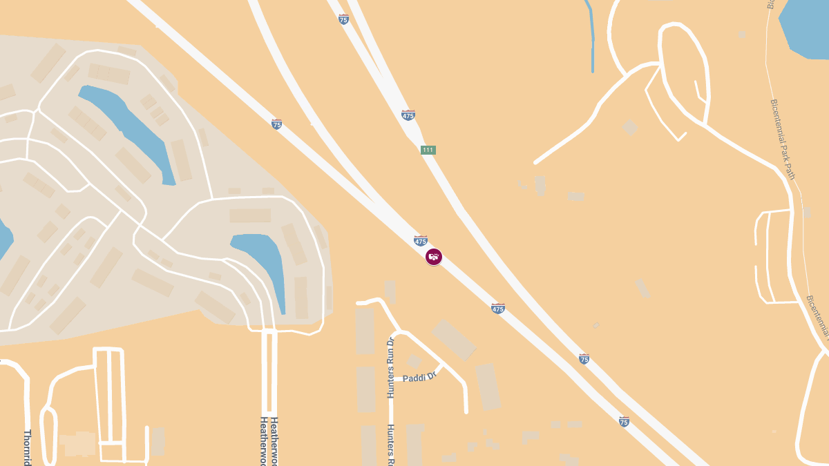 Crash With Injury on SB I-75 at I-475 Ramp