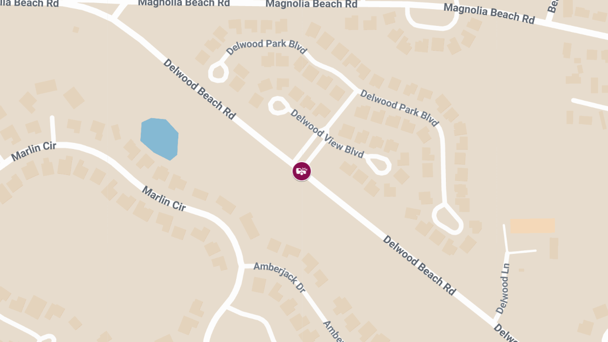 Crash at Delwood Beach Rd & Delwood Point Blvd, Injuries Reported 