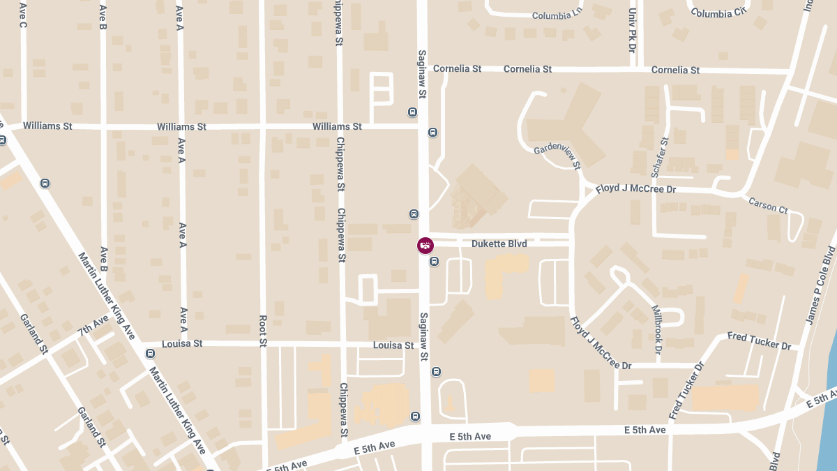 Crash at Father Dukette Blvd & N Saginaw St Causes Injury