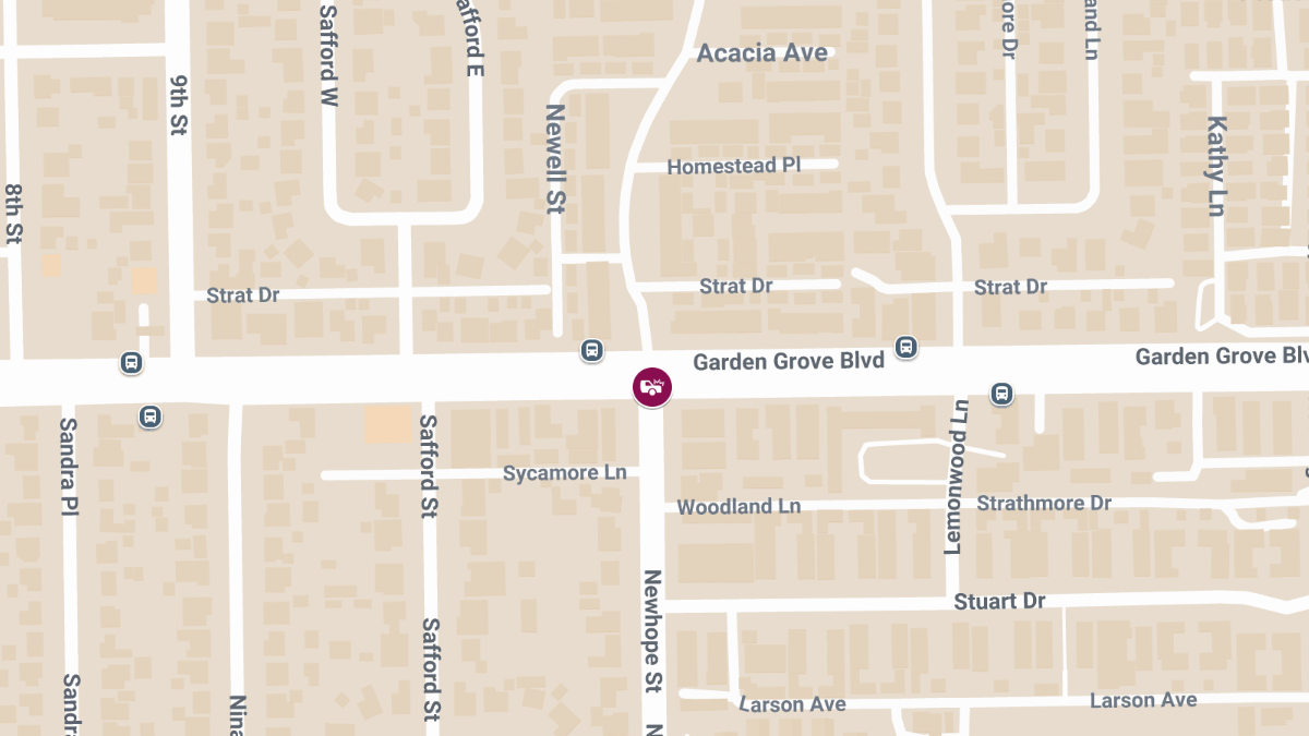 Crash at Garden Grove Blvd & Newhope St Results in Injuries