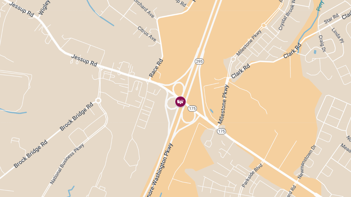 Crash on NB Route 295 at Jessup Rd, Injuries Reported