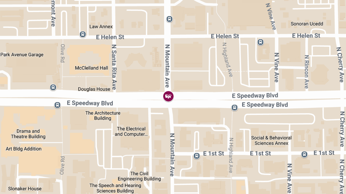 Crash with Injuries Reported at Speedway Blvd & Mountain Ave