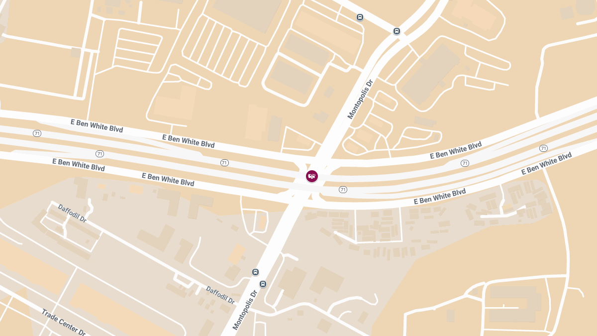 Crash with Injuries Reported on Bastrop Hwy Frontage Rd at Montopolis Dr
