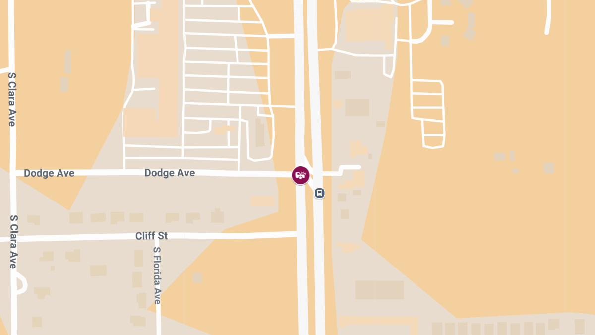 Crash with Injuries Shuts Down S Woodland Blvd at Dodge Ave
