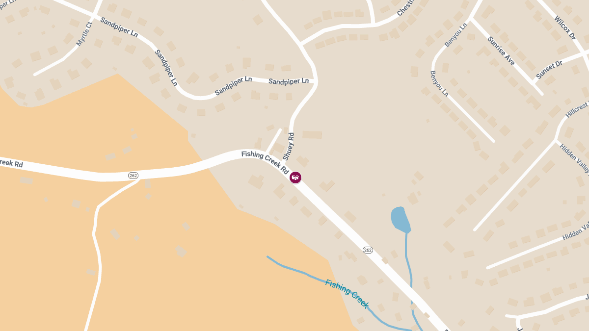 Crash with Injuries at Fishing Creek Rd and Shuey Rd