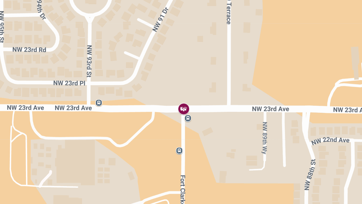 Crash with Injuries at Fort Clarke Blvd & NW 23rd Ave