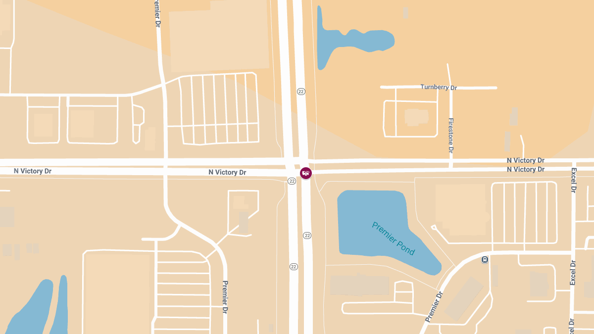 Crash with Injuries at Hwy 22 & N Victory Dr