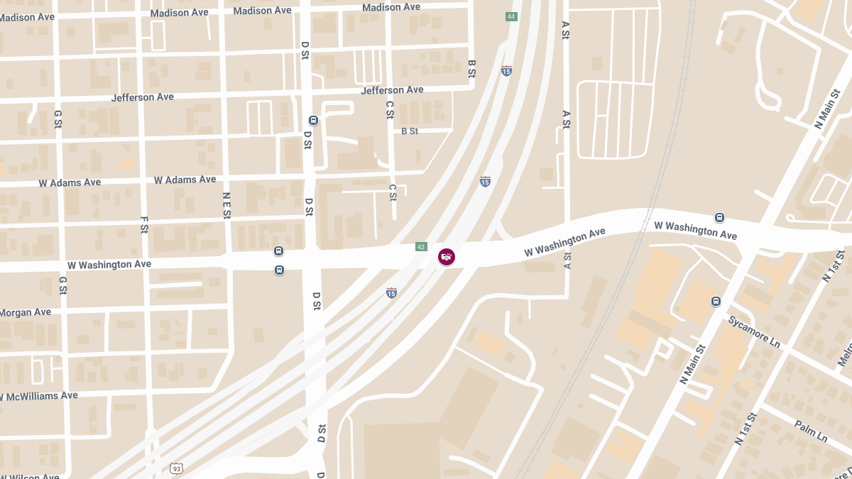 Crash with Injuries at I-15 S & Washington Ave