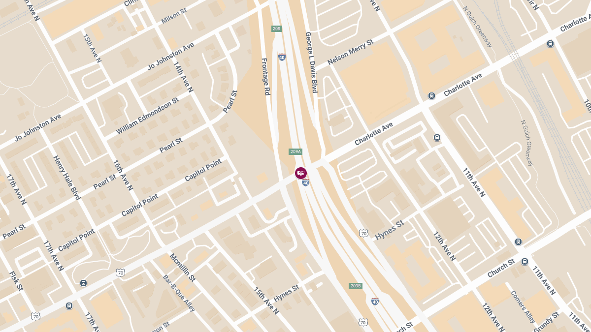 Crash with Injuries at I-40 W Entrance Ramp & Charlotte Ave