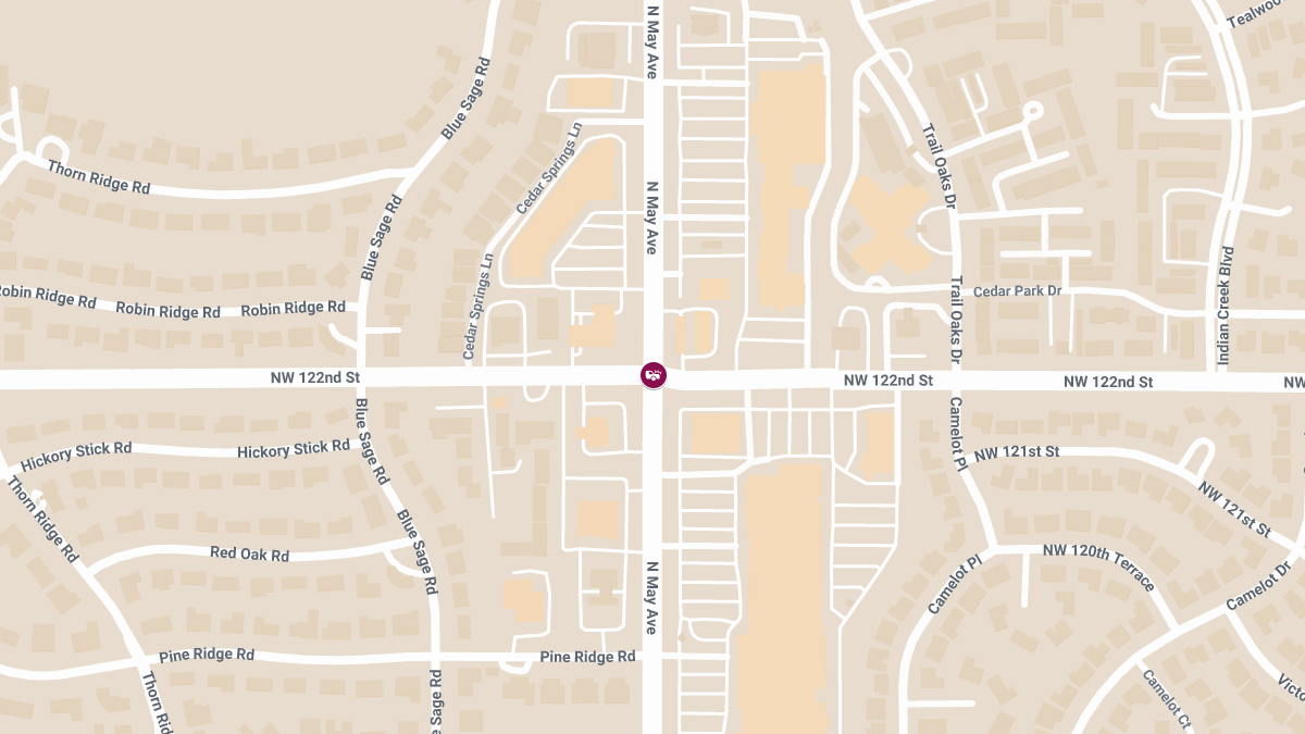 Crash with Injuries at NW 122nd St & N May Ave