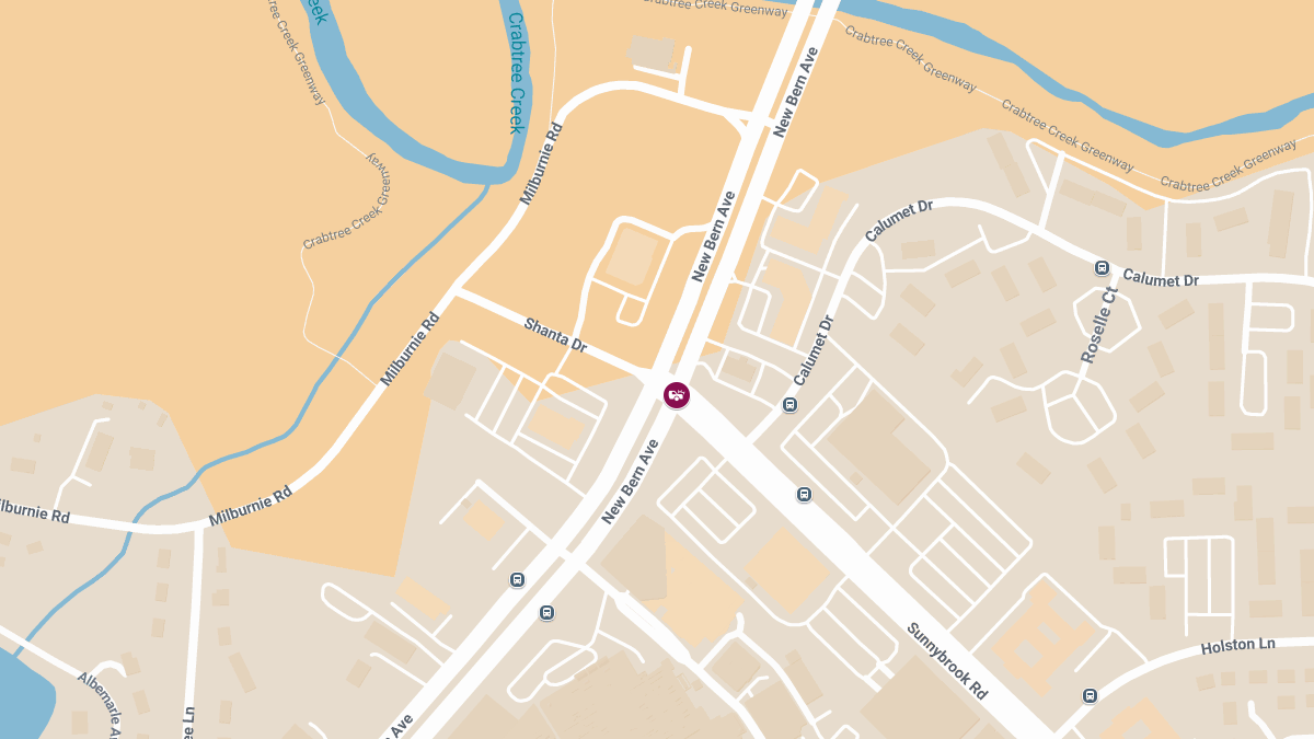 Crash with Injuries at New Bern Ave and Sunnybrook Rd