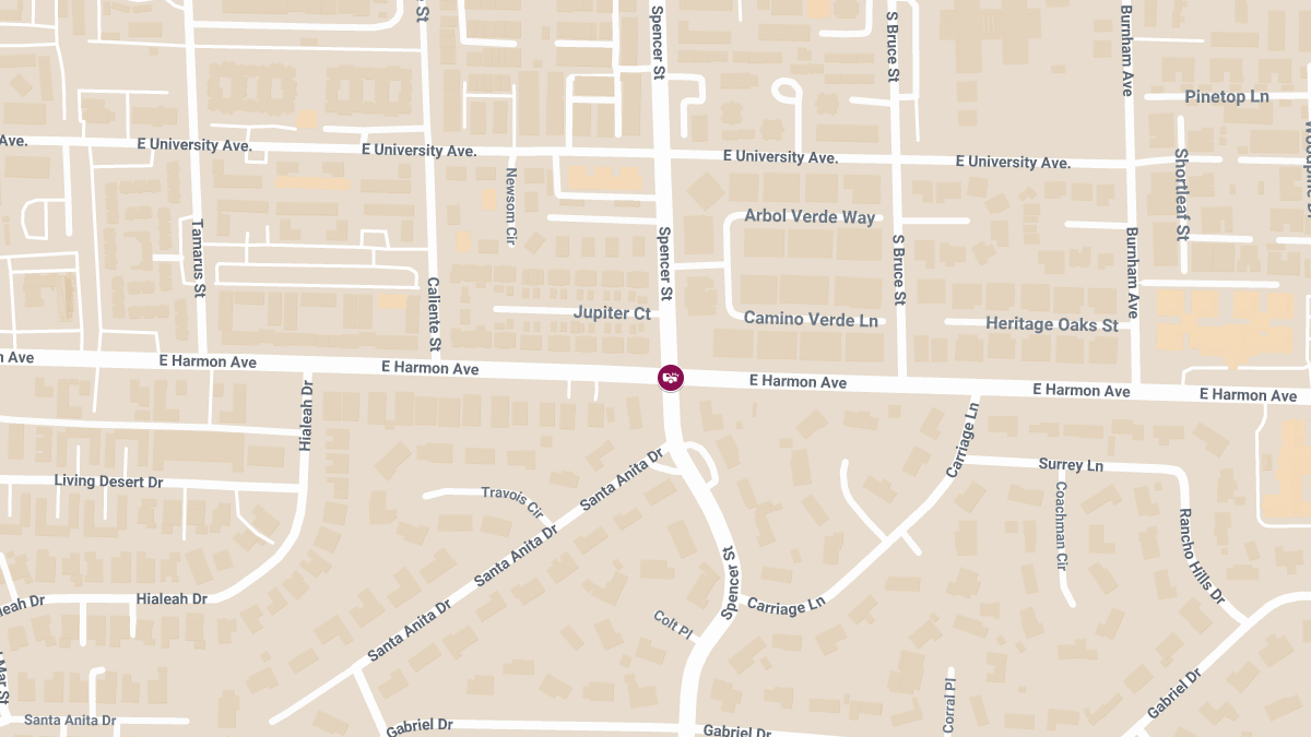 Crash with Injuries at Spencer St & E Harmon Ave