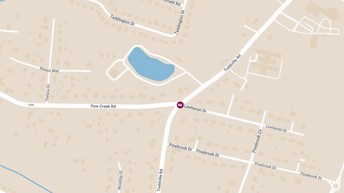 Crash with Injuries at Toddville Rd & Paw Creek Rd