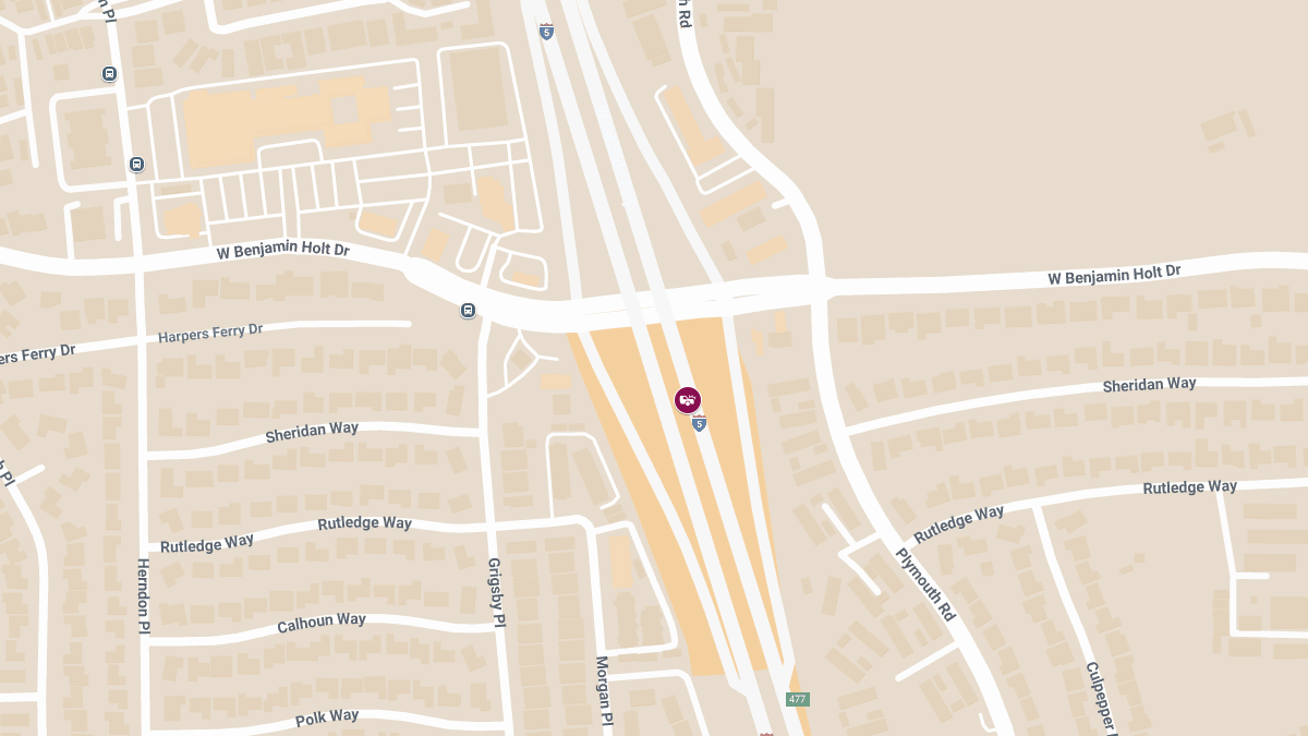 Crash with Injuries on I-5 Near Benjamin Holt Dr