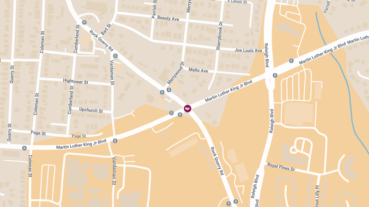 Crash with Injuries on Martin Luther King Jr Blvd at Rock Quarry Rd