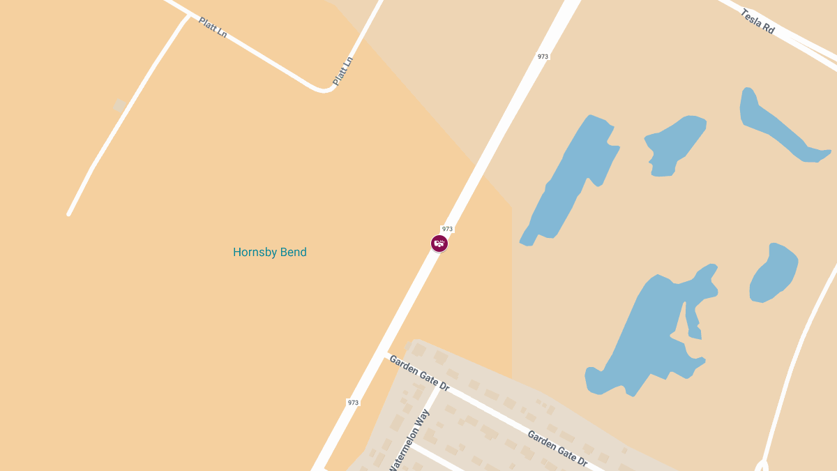 Crash with Injuries on S FM 973 Rd Near Tesla Rd & Garden Gate Dr