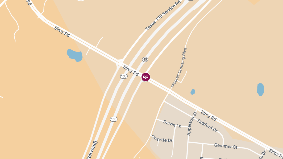 Crash with Injuries on SH 130 SB to Elroy Rd Ramp