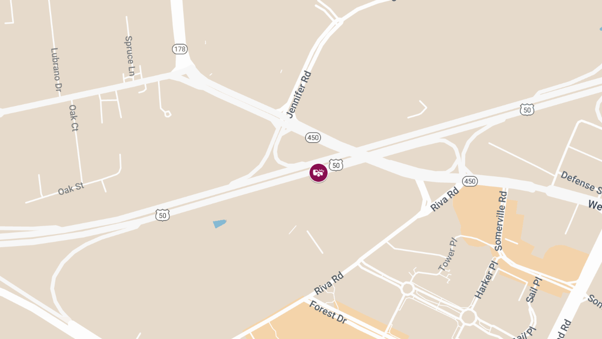 Crash with Injuries on US-50 EB Near MD-450