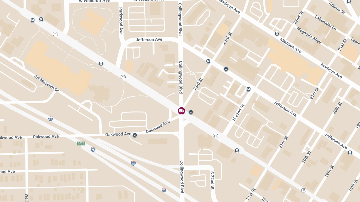 FedEx Truck and Sedan Involved in Injury Crash at Monroe St & Collingwood Blvd