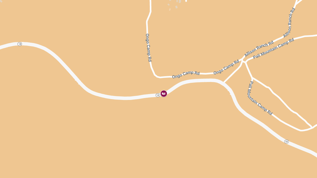 Head-On Collision on SR-18 Near Camp O-Ongo Rd