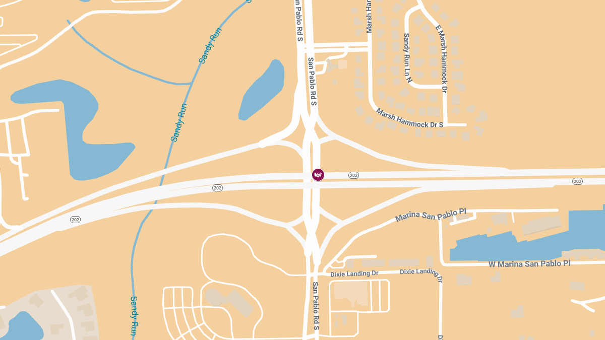 Hit-and-Run Crash with Injuries on Butler Blvd at San Pablo Rd