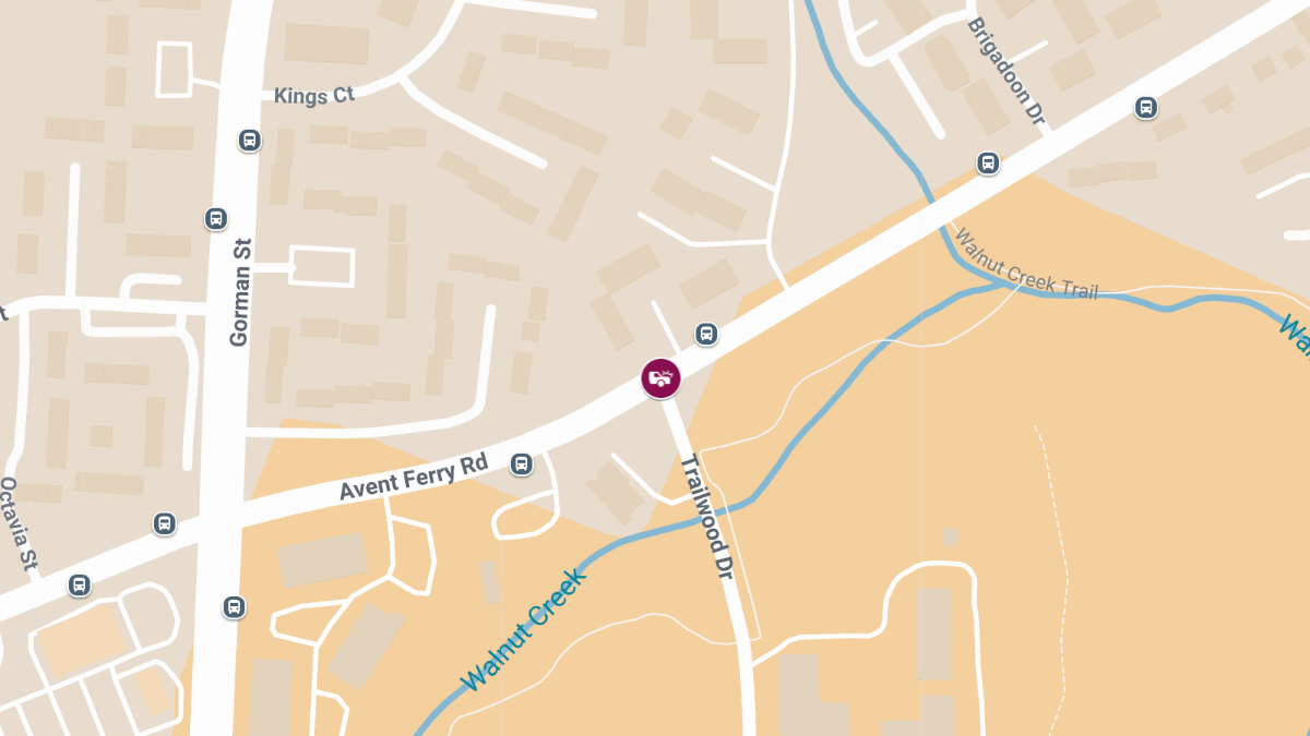 Injuries Reported in Collision at Avent Ferry Rd & Trailwood Dr