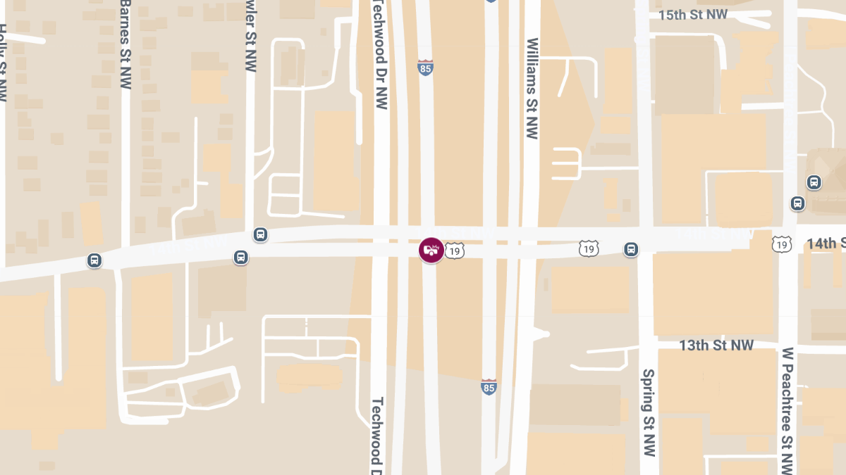 Injuries Reported in Crash at 14th St NW & I-75 S