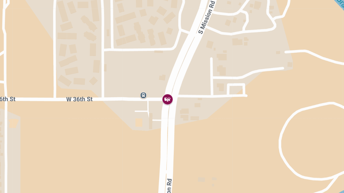 Injuries Reported in Crash at S Mission Rd & W 36th St